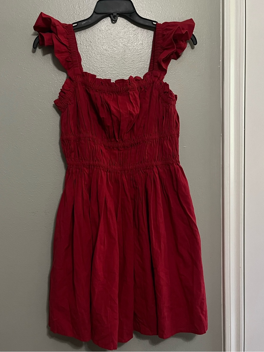 ASOS Red Ruffle Strap Mini Dress